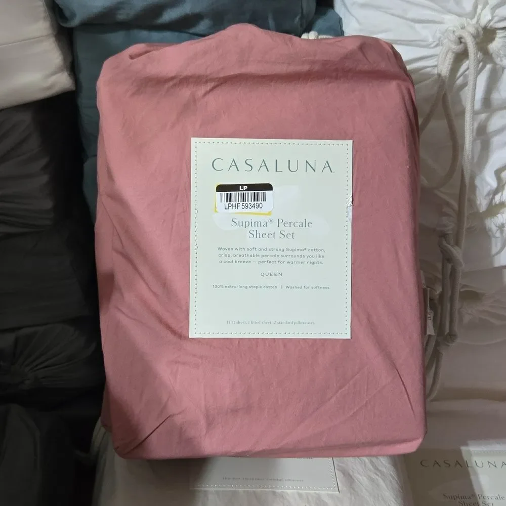 250 TC Supima Percale Sheet Set - Casaluna -Rose